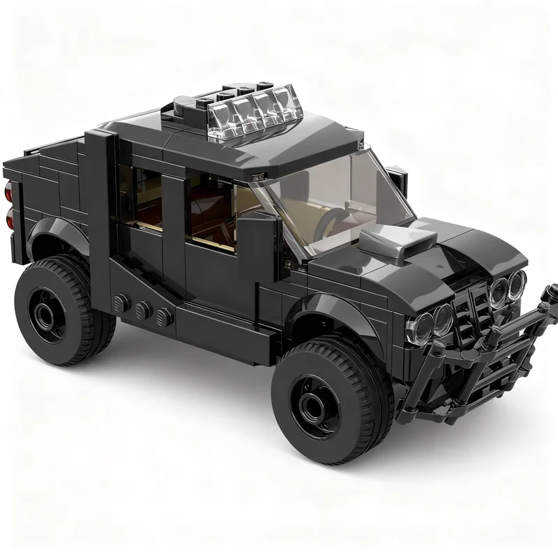 216pcs MOC City Road Black Stallion Luxury SUV Model Building Blocks Architecture Toys Christmas Gift Idea Kids Education Brick