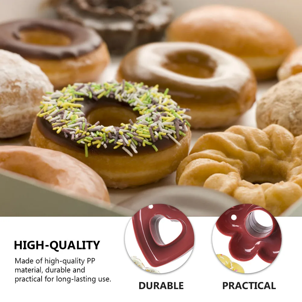 

3 Pcs Donut Mold Cake Baking Tray Round Flower Heart Shaped PP Material Desserts Cookies Pastry Kitchen Supplies