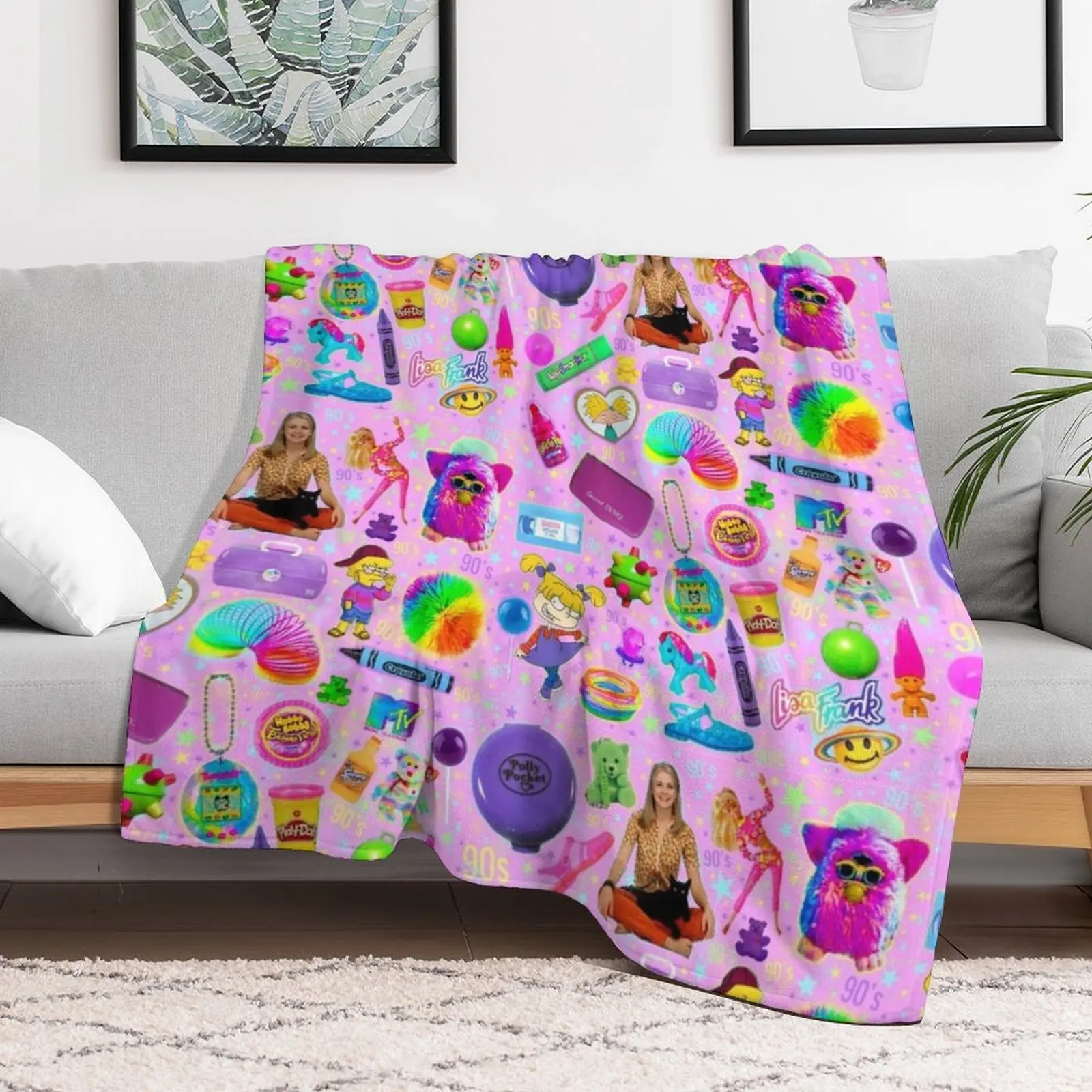 Bubblegum Nineties Throw Blanket