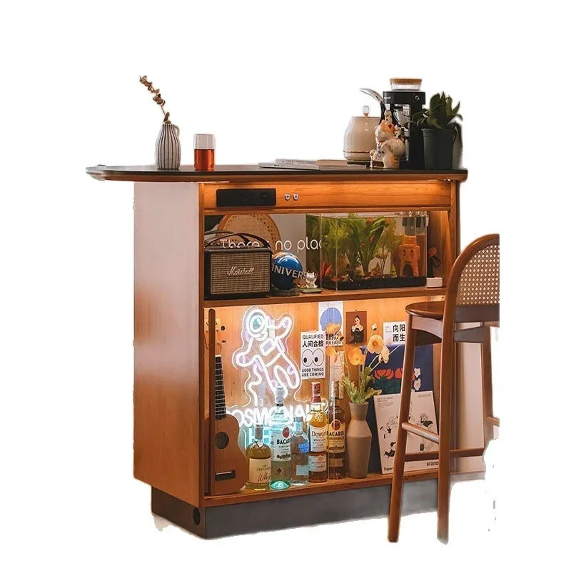 Solid wood living room rock slab partition island, Japanese-style dining side cabinet household small apartment locker c