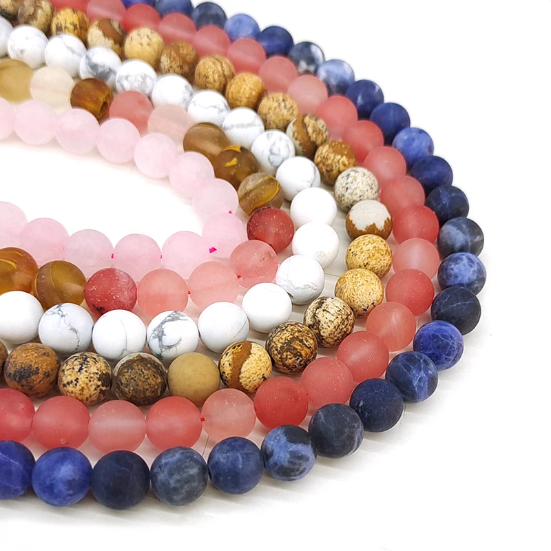 6/8/10mm Matte Stone Beads Natural Stone Beads Round Loose Spacer Beads For Jewelry Making DIY Bracelet Necklace Accessories image 3