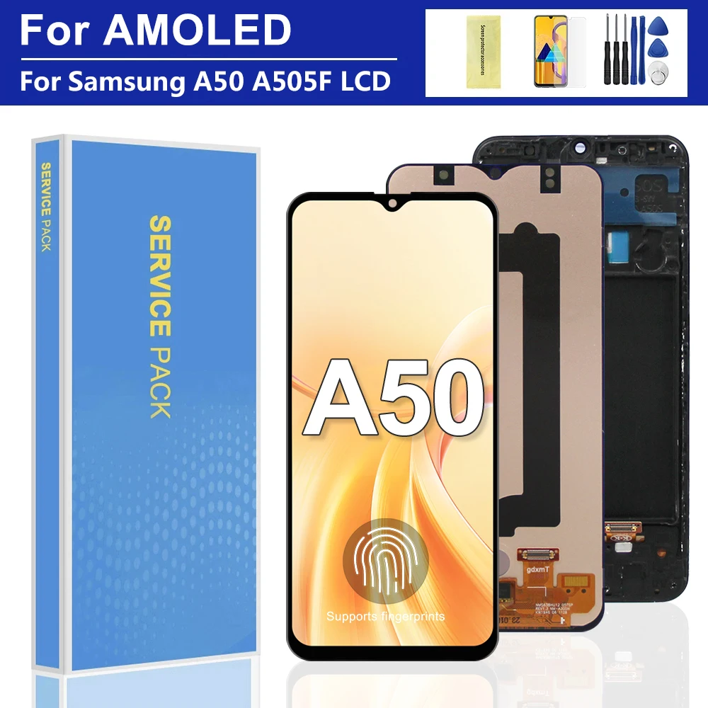 6,4 ''AMOLED A50 Display Für Samsung A50 2019 A505F/DS A505F A505A LCD Display Touchscreen Digitizer Montage