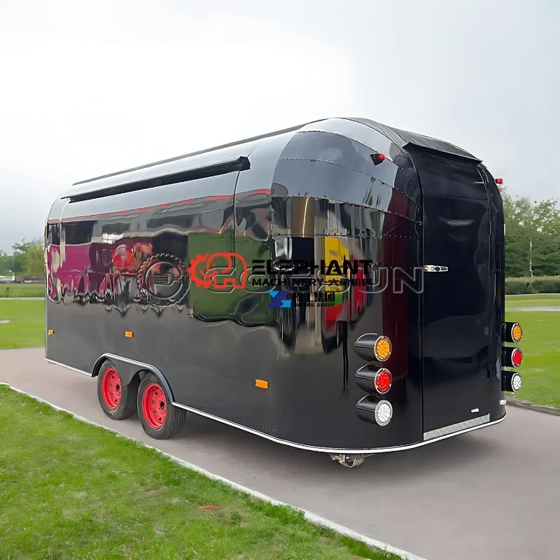 Stainless Steel Design Food Trailer Fully Equipped Mobile Snack Food Truck with Full Kitchen Food Concession Trailers