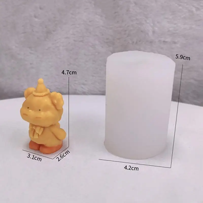 97QD Bear Cake Moulds Making Trays Silicones Texture Making Candy and Soap
