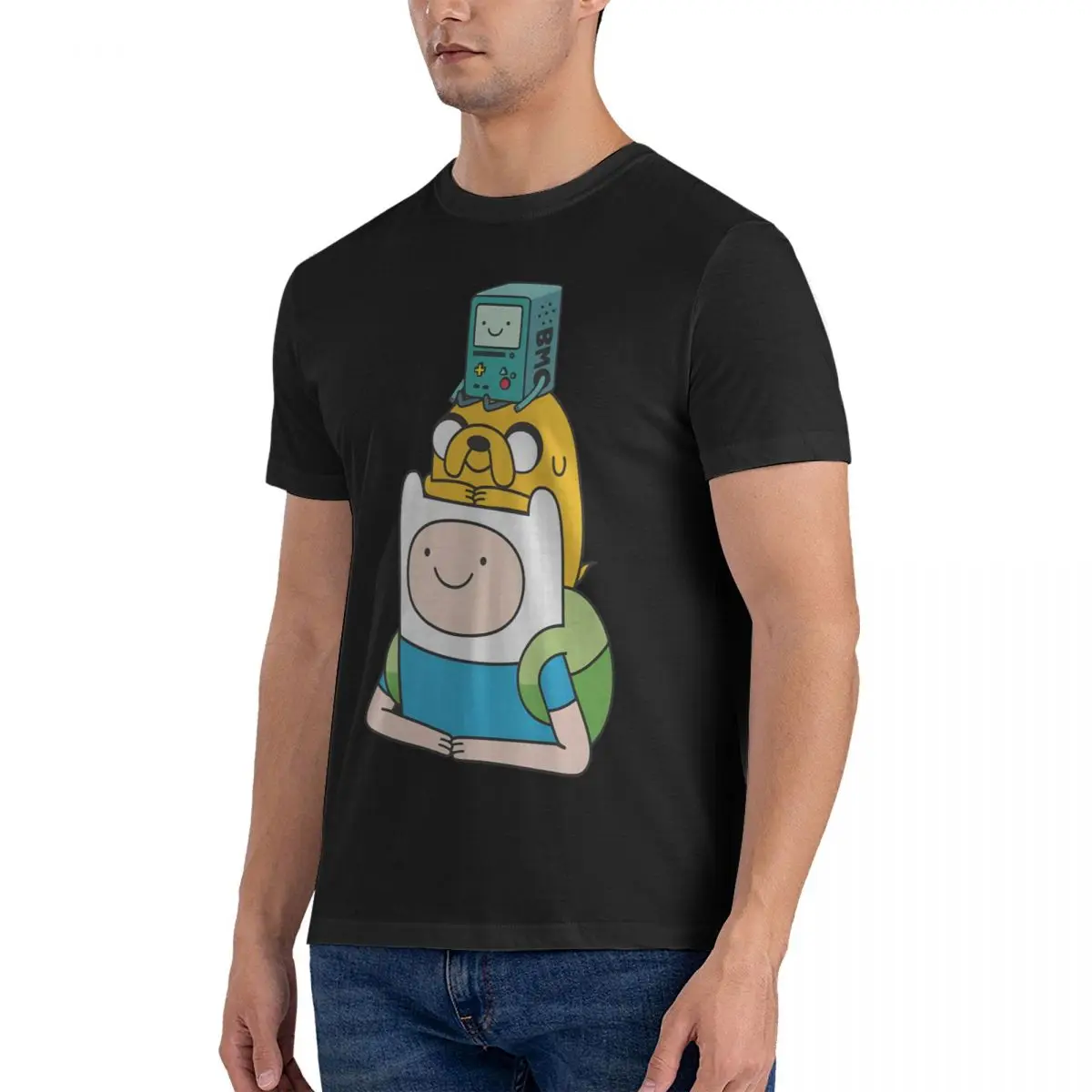 Smart T Shirts Men's 100% Cotton Novelty T-Shirt O Neck A-Adventure Time Tee Shirt Short Sleeve Tops Gift Idea