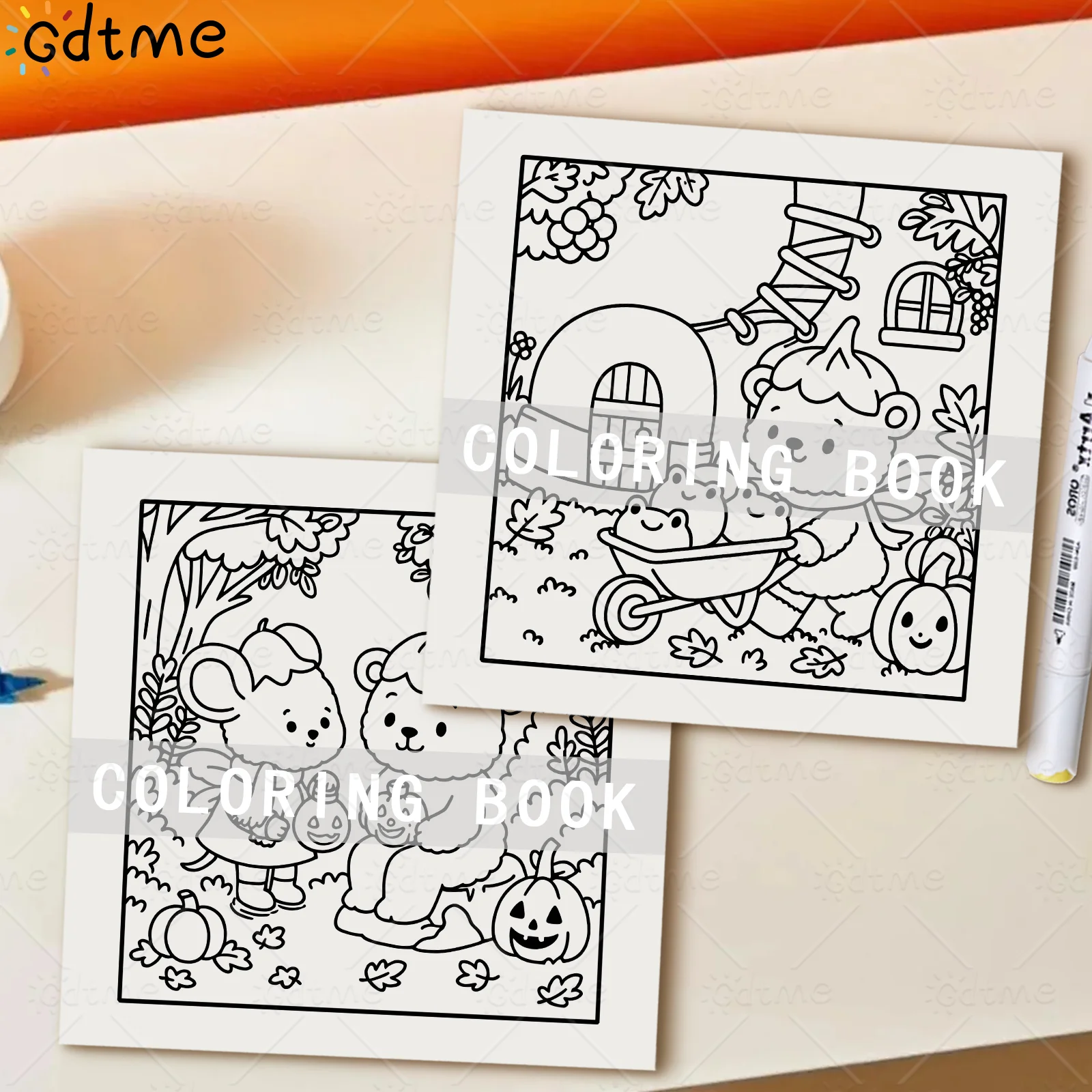 Плюшевая фея на осень, яркие узоры, книжка-раскраска для взрослых, милая книга для рисования, идеальный подарок для вечеринки и дня рождения