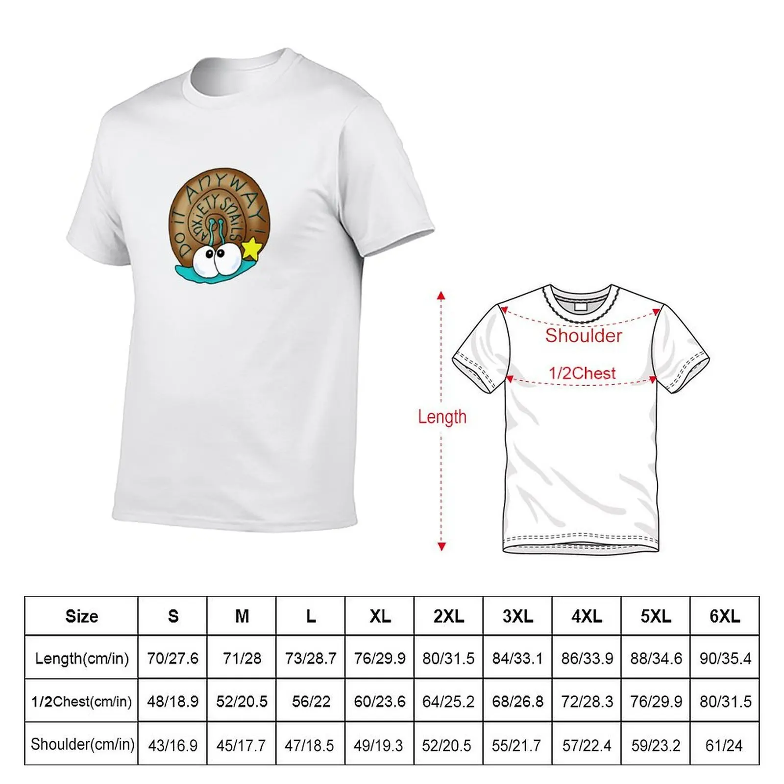Anxiety Snails Do It Anyway T-Shirt Labor Work Casual T-Shirt
