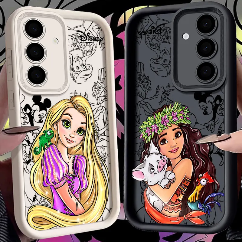 

Rapunzel Moana Disney Princess Silicone Case For Samsung Galaxy S26 S25 Ultra S24 S23 Plus S22 S21 S20 FE Protection Phone Cover