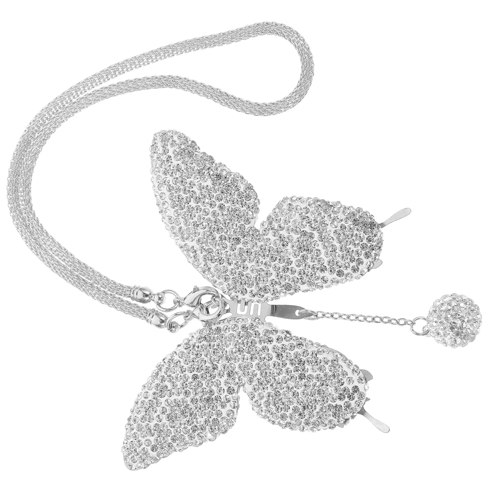 

Butterfly Pendant Ornament Car Mirror Hanging Accessories Rhinestone Rearview Mirror Accessories Decor Car Supply