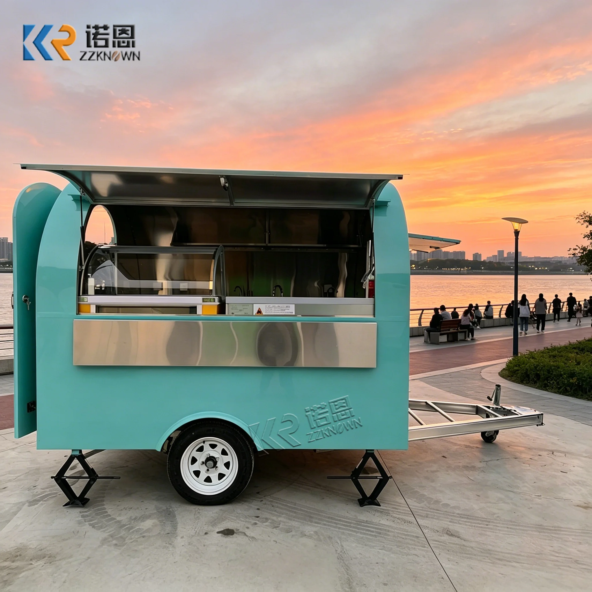 

Street Coffee Trailer Professional Catering Trailer Mobile Kitchen Commercial Hot Dog Food Trailer With Full Catering Facilities