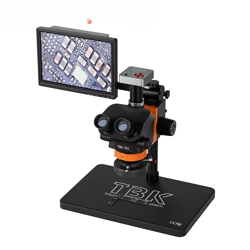 TBK-701 Trinocular Electron Microscope Mobile PCB Repair for Motherboard Soldering BGA Rework Station for Chip Circuit Board