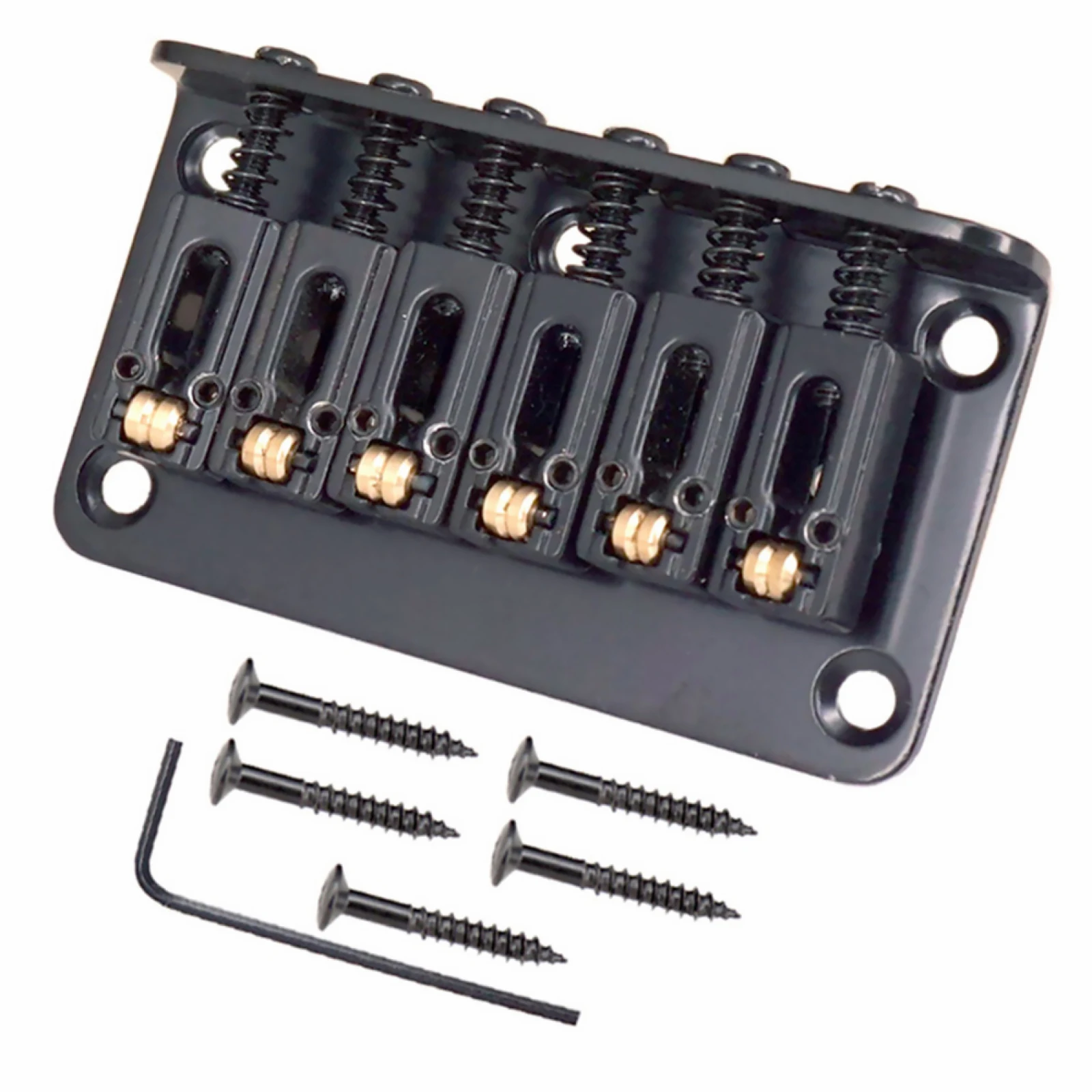 

78 мм серебристый/черный 6-струнный роликовый бридж для электрогитары с гаечным ключом и винтами для замены электрогитары