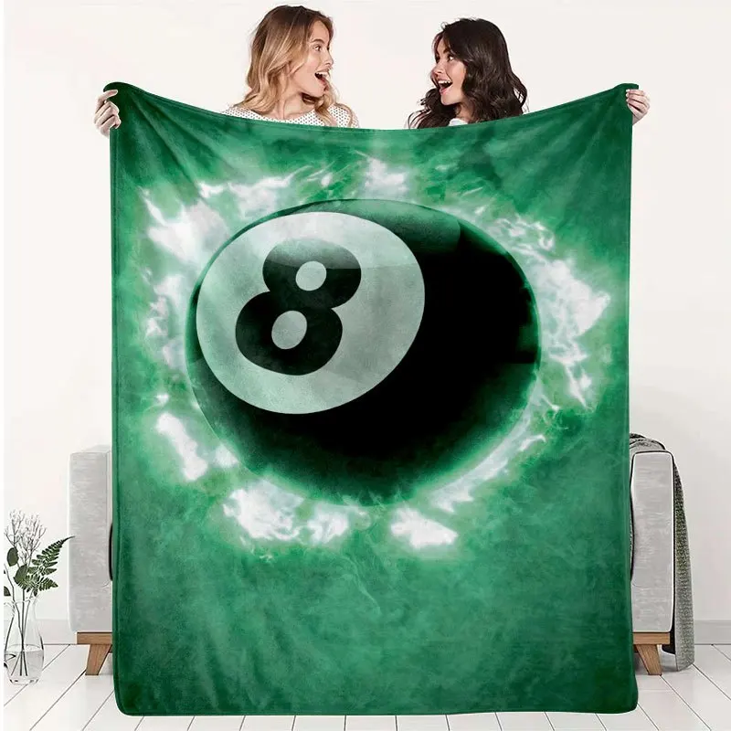 Large Oversized Throw Blanket Green Number 8 Graphic Fleece Couch Cover 150x200cm Cozy Aesthetic Home Decor Gift