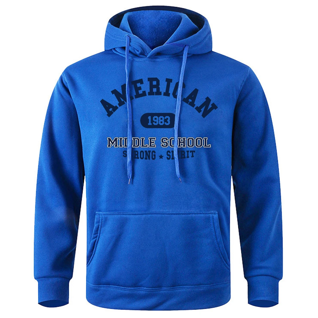 

American 1983 Middle School Strong Spirit Hoody Mens Loose Oversized Hoodies Breathable Soft Tracksuit Creative Customize Hooded