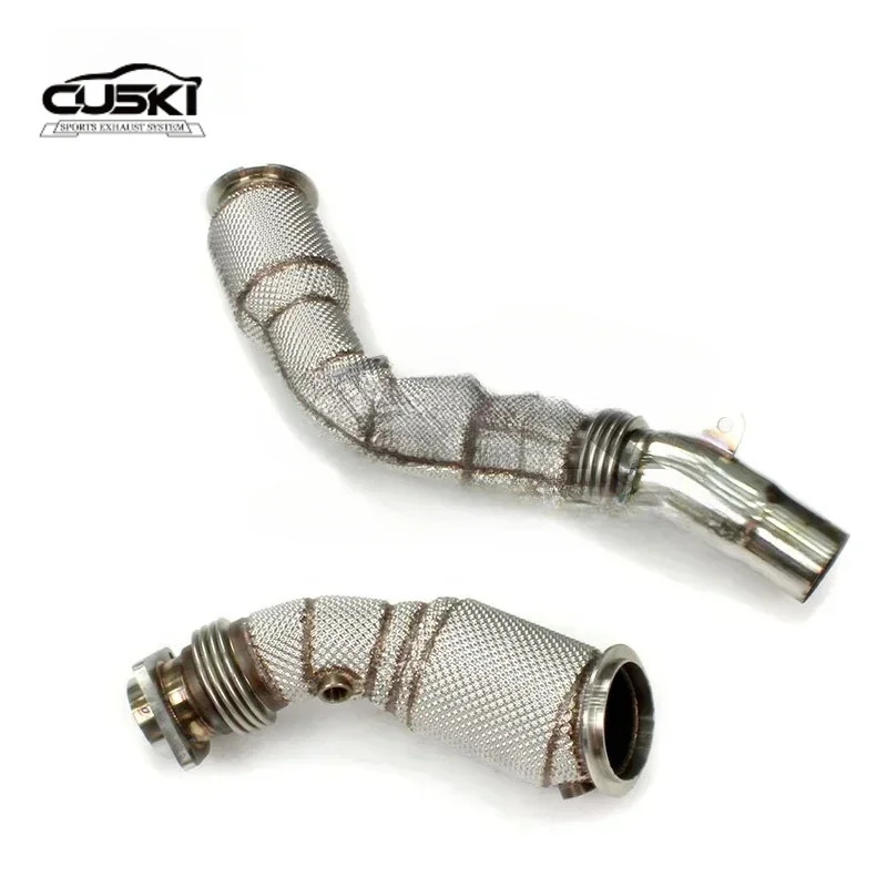 High Flow Exhaust Downpipe Fit BMW M3 M4 F80 F82 3.0T 2014-2022 quality Stainless Steel Exhaust Modification Accessories