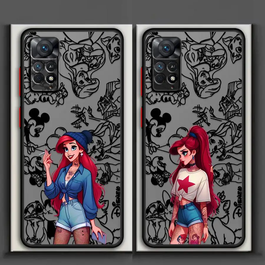 Funda de teléfono para Xiaomi Redmi Note 11 12 13 14 Pro Plus 10 Lite 12S 11S 9S 10S, carcasa de princesa de Disney