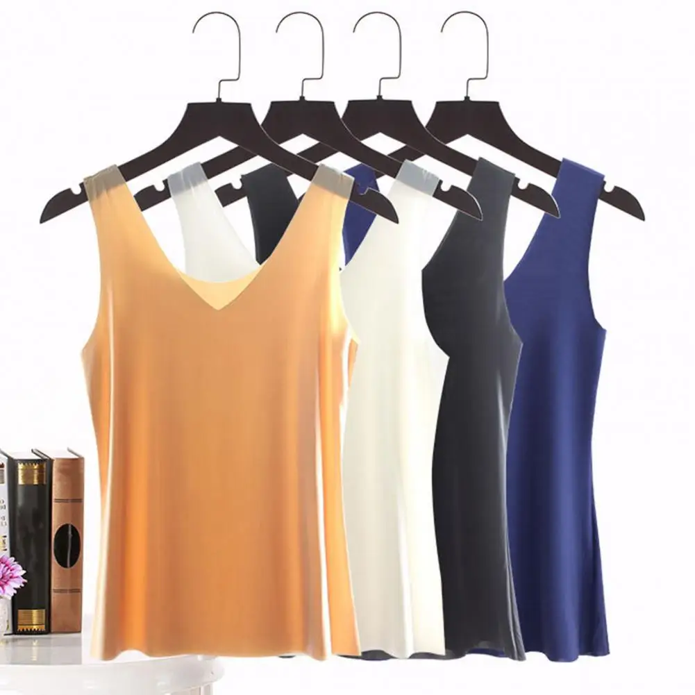 

Women Tank Top Sleeveless Seamless Sheer Breathable O-Neck Solid Color Summer Ladies Basic Casual Camisole Undershirt Daily Wear