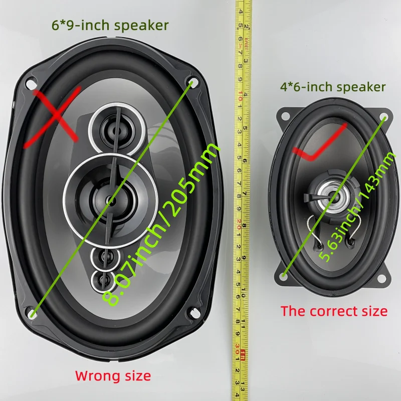 4X6 Inch Car Coaxial Speaker, 4*6 In-Car Audio Music Full-Range Stereo Tweeter Mid-Bass Full-Range Speaker, Embedded Installatio