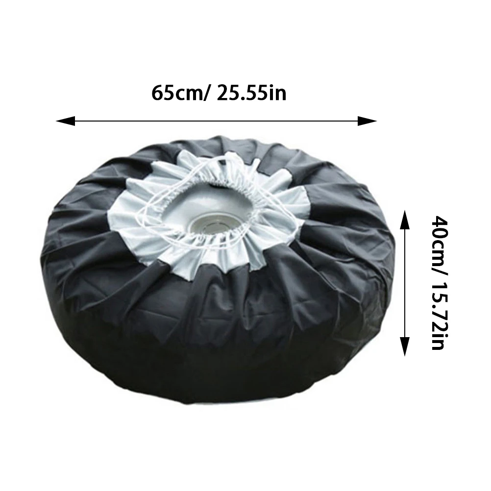 

4pcs Spare Tire Cover 65Cm Waterproof Oxford Cloth Car Wheel Tire Cover Uv Protection Scratch Resistant Foldable