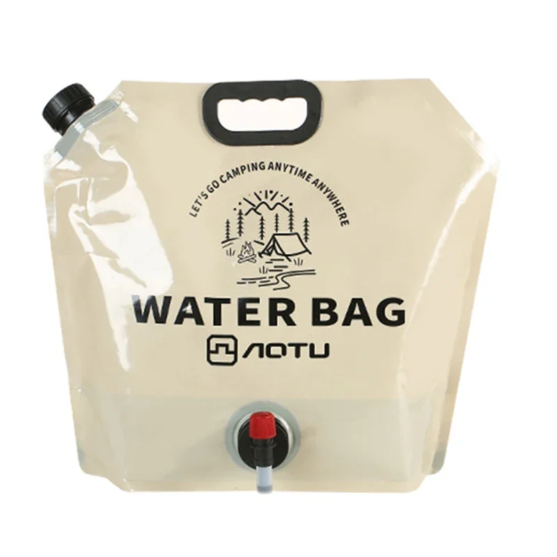 9L Camping Water Bag Portable Folding Water Bucket Large Water Container Outdoor Travel Collapsible Pouch Can Camping Supplies