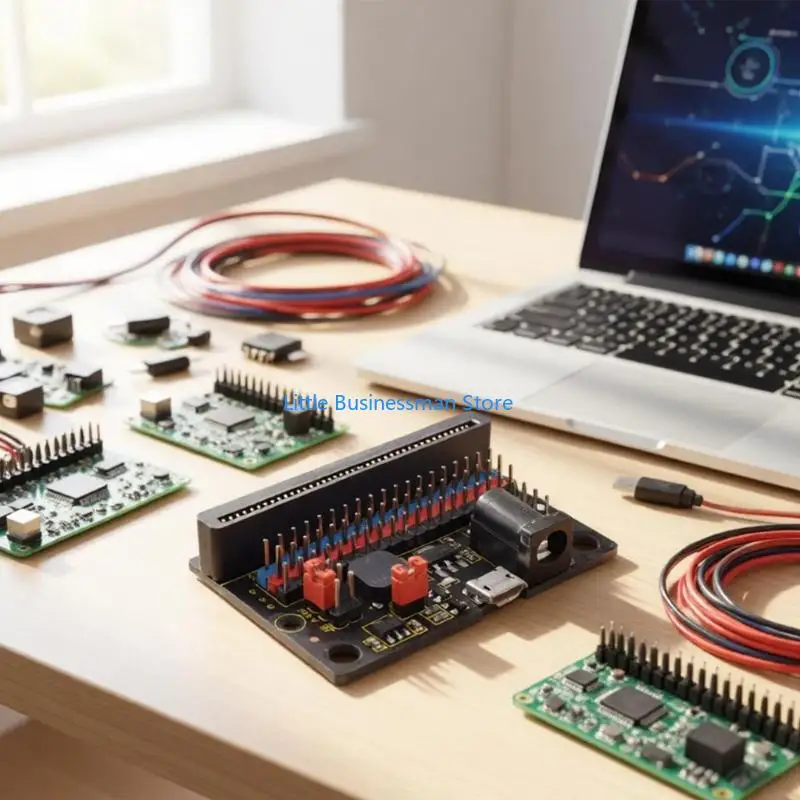 Microsbit Bit Enhanced Study Board mit flexiblem Stromzugang, organisierter Verdrahtungsanordnung und Kommunikationskontakten – Detail 7