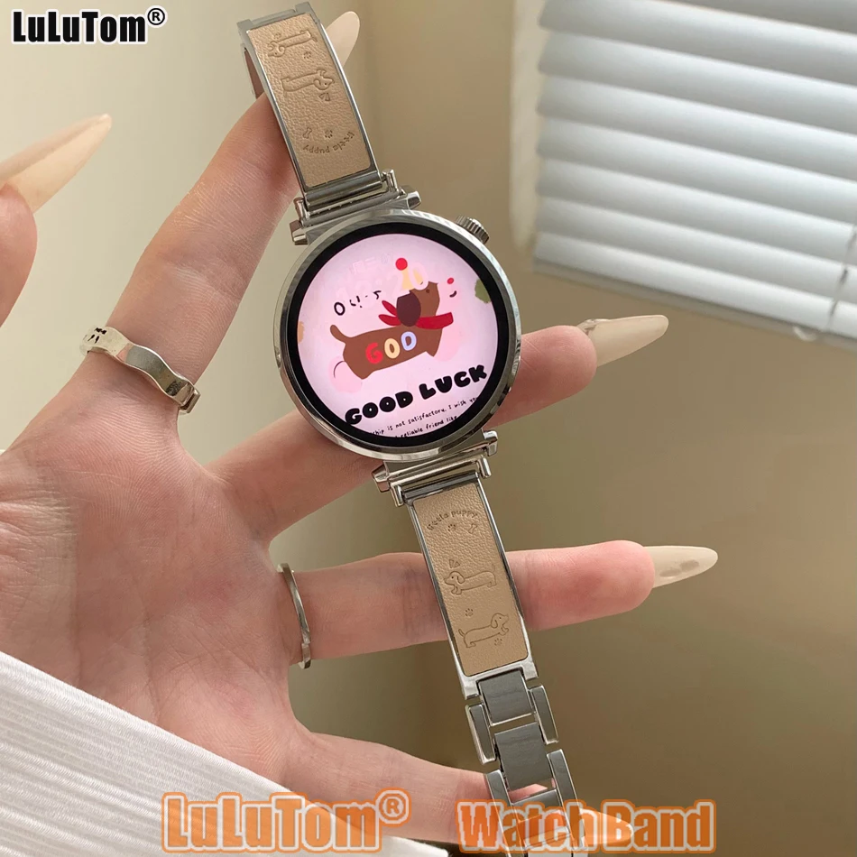 

Металлический кожаный ремешок для часов Samsung Galaxy Watch 8 Ultra 7 6 5 4 44/40, ремешок Huawei GT5 Pro 42/46 18/20/22 мм, браслеты с таксой