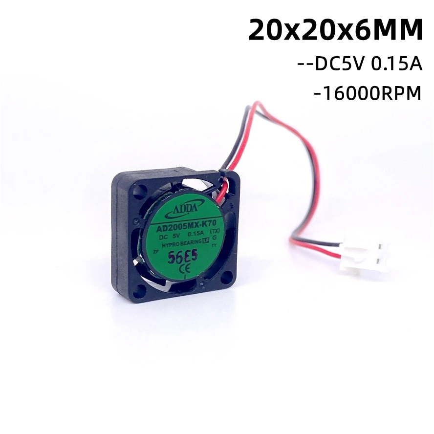 

NEW ADDA AD2005MX-K70 2006 DC5V 20x20x6MM Fan 2CM 20MM Cooling Fan 16000RPM Ultrathin Fan Mini Laptop Fan 2wire FG