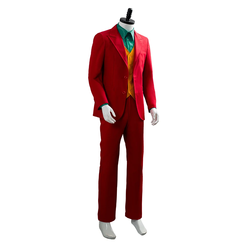 Joker Cosplay Nette Perruque Uniforme pour Hommes, Manteau, Pantalon, Super Méchant, Costume, Chaussures, Déguisement, Tenues, Halloween, Carnaval, ixTrempée