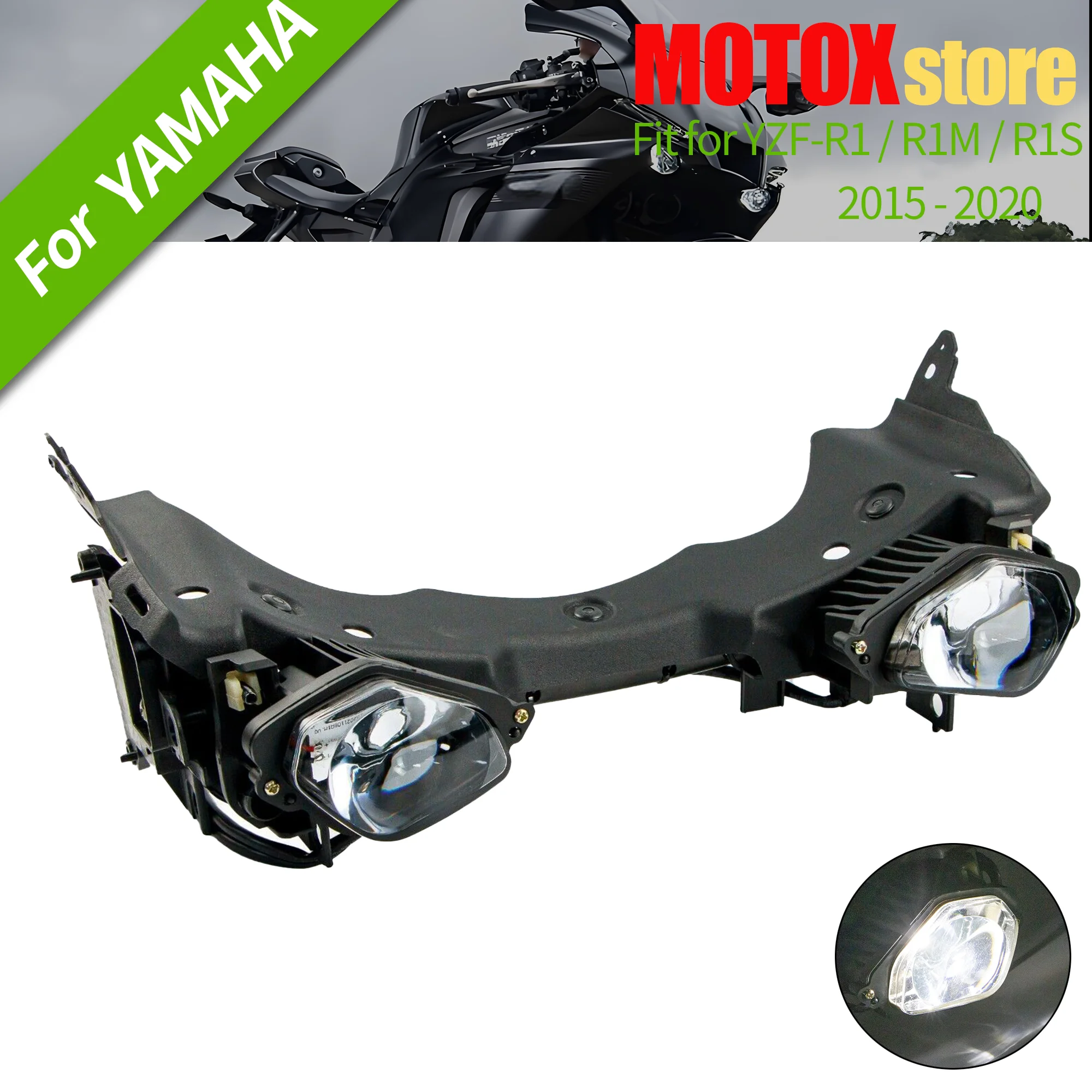 HeadLight Assembly Fit for Motorcycle 2015 - 2020 2016 2017 2018 2019 Headlamp YAMAHA YZF R1 R1S R1M Forza Head LED Light