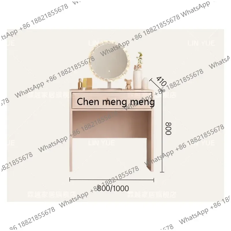 M183 Dresser Solid wood small apartment bedroom makeup table Small high-end pink makeup table