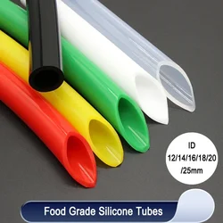 Tubo de silicona Flexible para coche y motocicleta, tubo de agua de goma suave no tóxica, manguera de grado alimenticio, ID colorido, 1 m, 3 m, 5m, 12mm, 14mm, 16mm, 18mm, 20mm, 25mm, 32mm