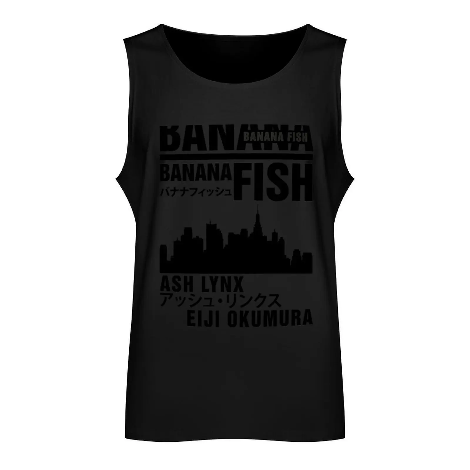 Banana Fish Tank Top t-shirt for man clothes for men summer Men's gym t-shirt anime t-shirts