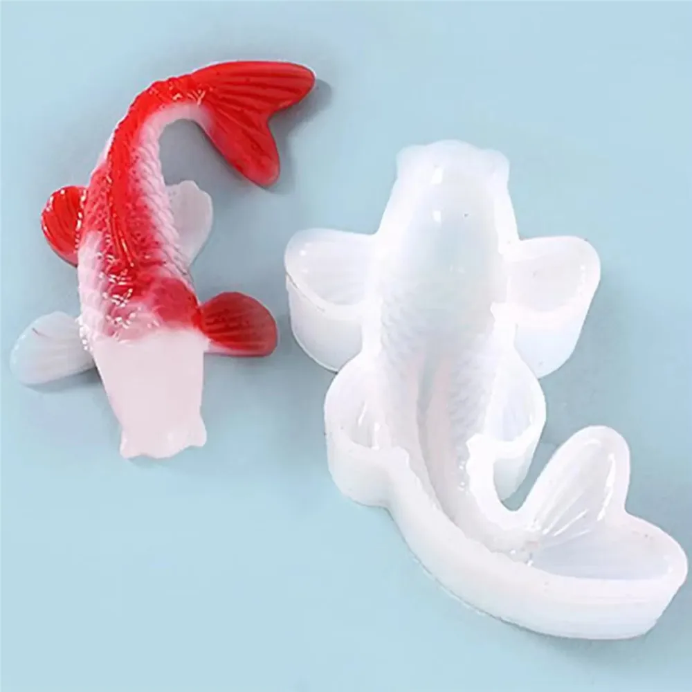 Silicone Resin Koi Fish Moulds DIY Pendant Goldfish Mold Fish Tail Jewelry for Making Jewelry, Pendant Charms, Fondant Cake Deco view 2