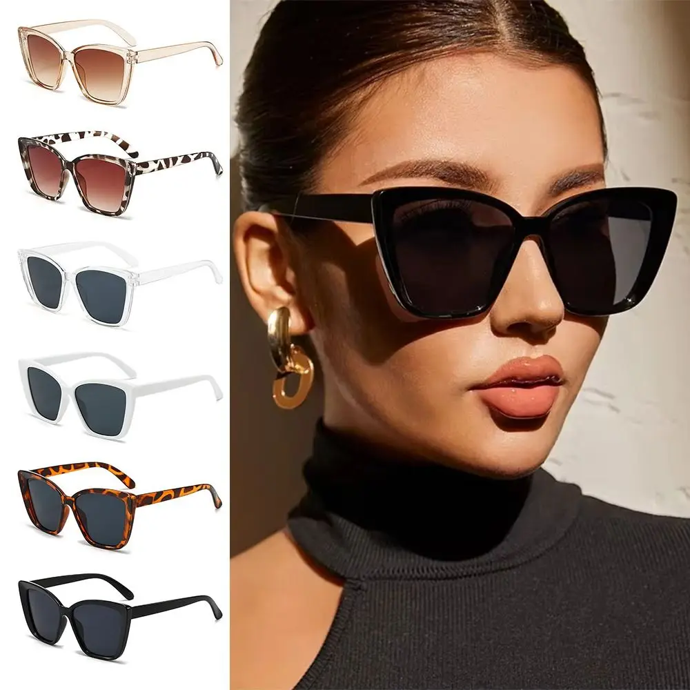 Street Shooting Cat Eye Sunglasses UV400 Protection Leopard Square Frame Sun Glasses Photo Props Female Retro Shades for Women