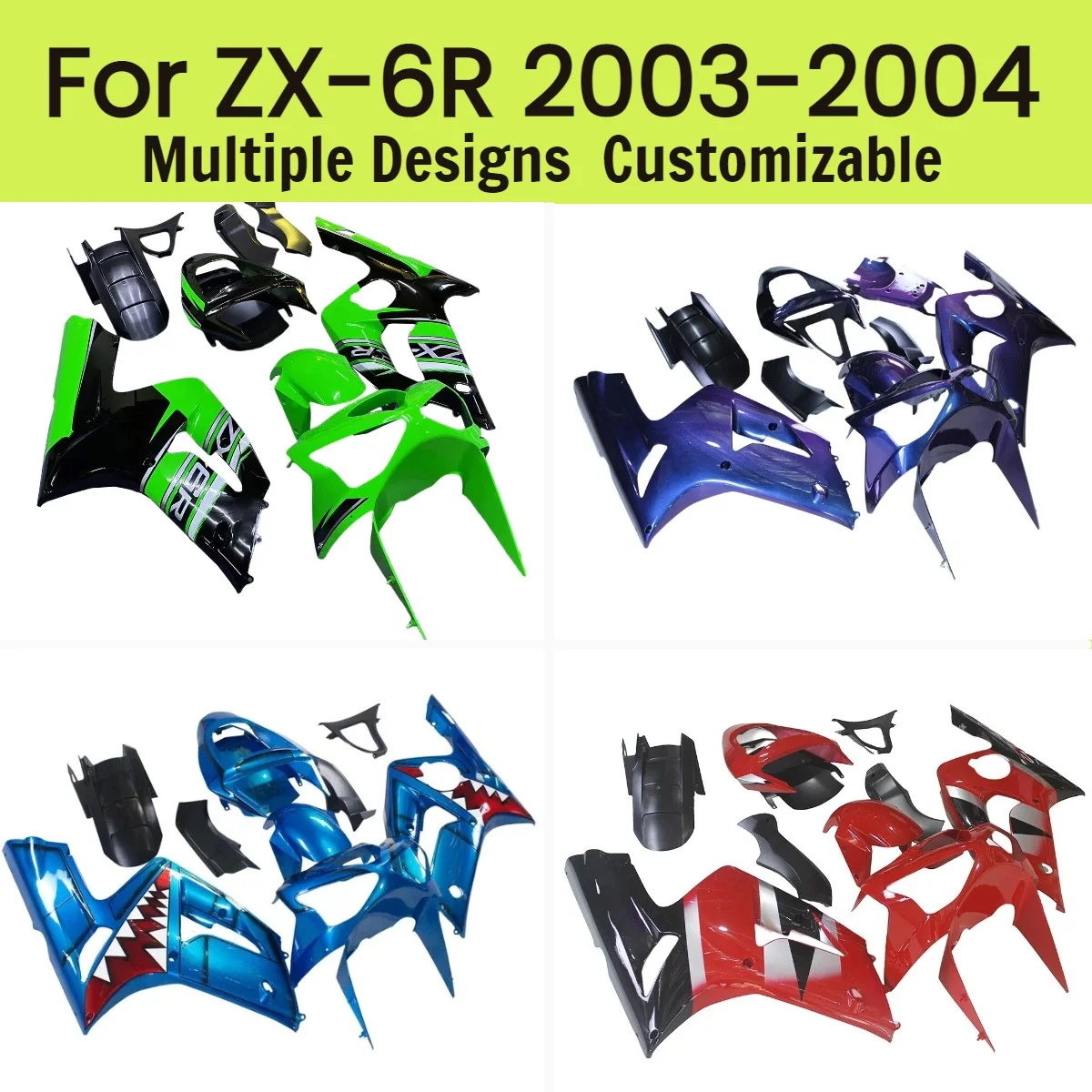 

Fairing Kit for Kawasaki ZX 6R 2003 2004 Chameleon Color Injection Motorcycle Aftermarket Fairings ZX6R 03 04