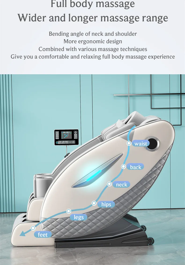 كرسي تدليك استرخاء 4D لكامل الجسم 2025 بدون جاذبية SL-Track كراسي تدليك شياتسو مع سمّاعات بلوتوث AI Contr