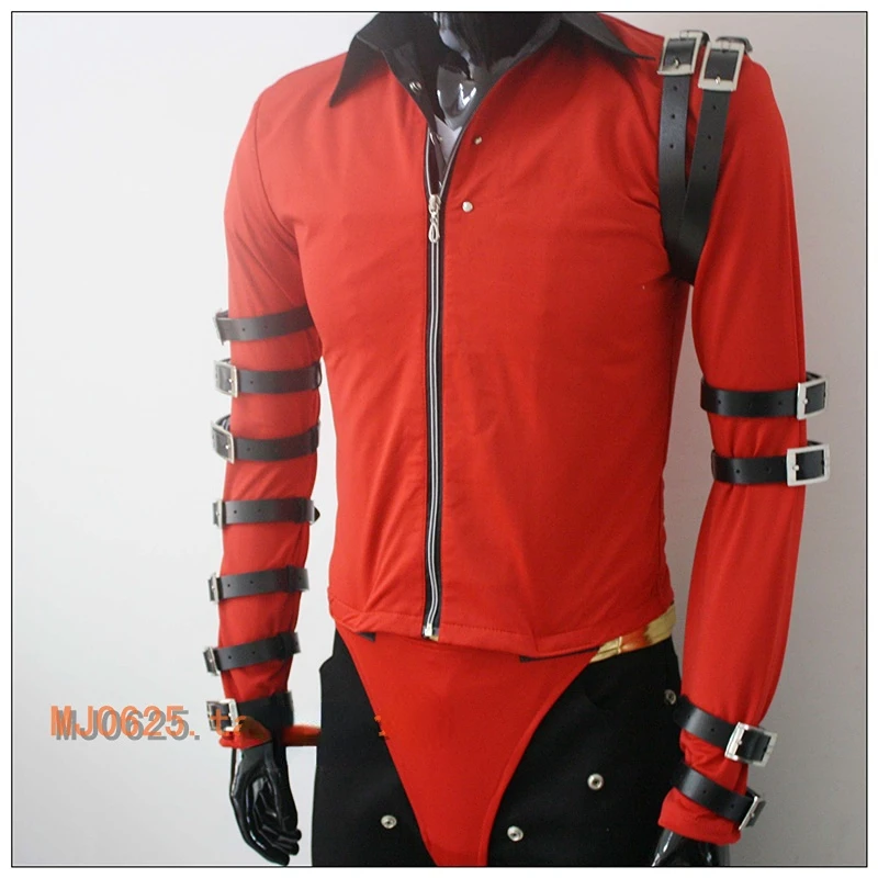 Michael Jackson BAD Red Jacket Coat MJ Casual Punk Cool Jacket Unisex Vocal Concert Costume Cosplay Halloween Handmade