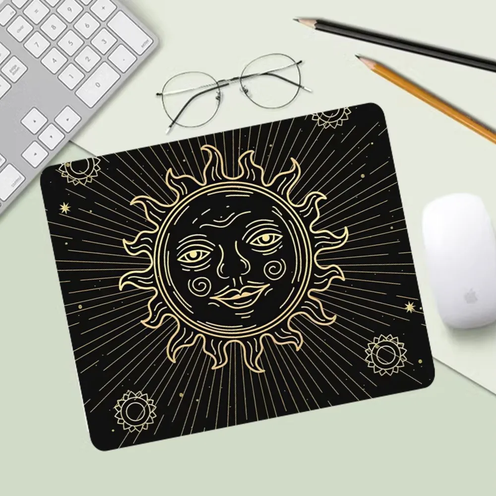 The Sun Moon Tarot Card Mousepad Computer Desk Mat Table Keyboard Pad Laptop Cushion Non-slip Deskpad