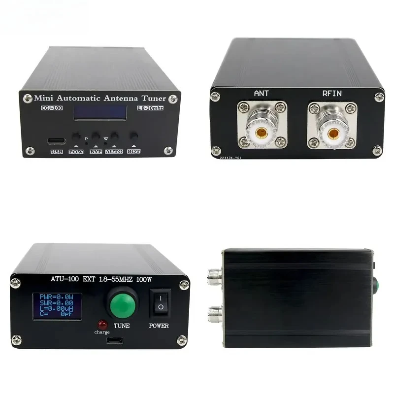 New ATU100 Automatic Antenna Tuner 1.8-30MHz/1.8-55MHz 100W With Battery Inside Assembled for 5-100W Shortwave Radio Stations