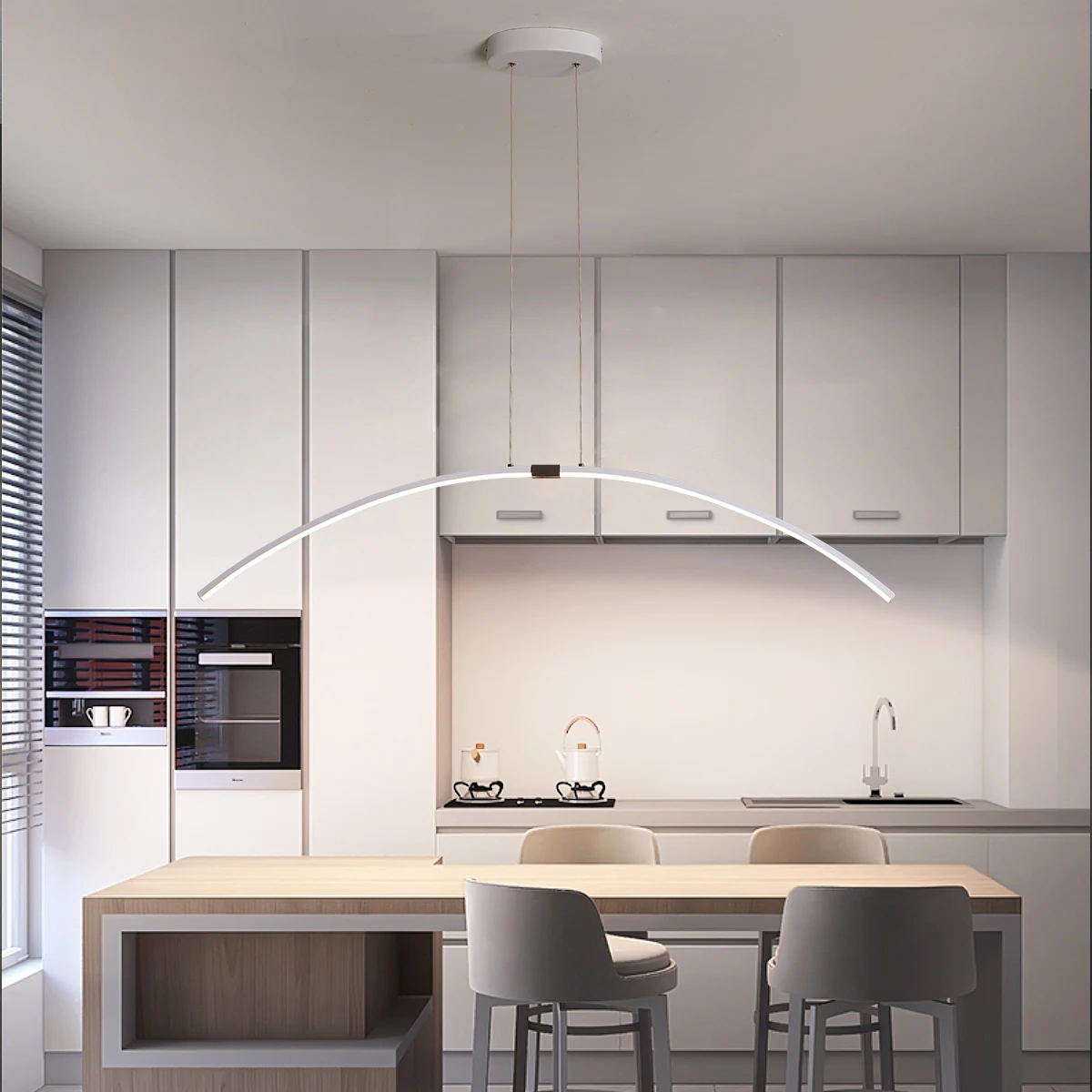 Bending Shape LED Pendant Light Minimalism Chandelier Restaurant Hanging Lamps For Bedroom Living Rooms Indoor Lighting 2024