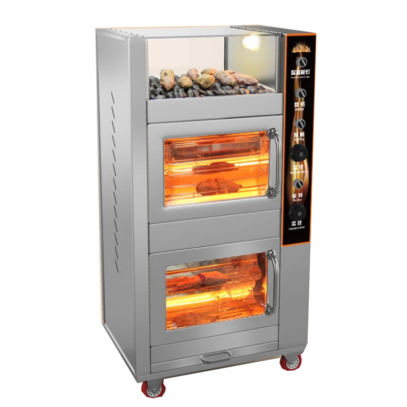 220V Electric Sweet Potato  Corn Oven  Rotisserie Grilled Automatic Rotary  Commercial Stove Roast  Desktop Chicken Oven