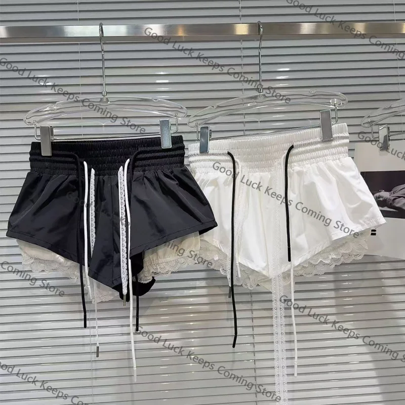 

Женские шорты, лето 2023, новая белая корейская модная юбка-комбинезон в стиле Харадзюку, короткая женская одежда, черные шаровары Y2k, женские шорты