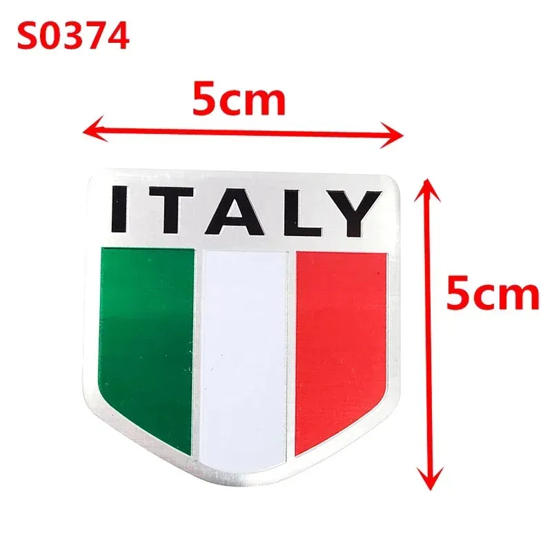 3D Aluminum Italy Italian Flag Adhesive Emblem Badge Car Sticker Motorcycle Decal For Alfa Romeo Fiat Ferrari Honda Suzuki BMW view 2