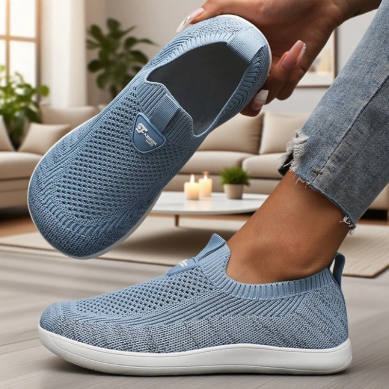 أحذية نسائية محبوكة خفيفة الوزن مريحة طوال اليوم، أحذية مشي ممتازة مناسبة للارتداء اليومي وأحذية المشي لمسافات طويلة