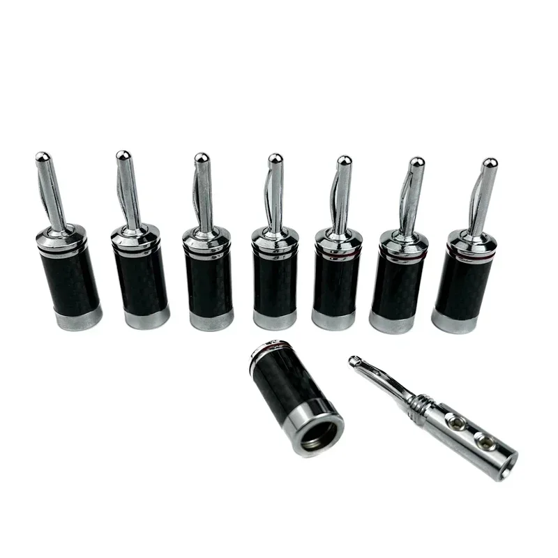 Audiophile DIY Audio Adapter Speaker Cable Connector Carbon Fiber Rhodium Plated Copper Banana Plug