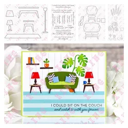 2022 Couch Potato Stamps Fundamental Furnishings Metal Cutting Dies Take a Seat Potted Plants Die-namics Diy Deco Embossing Mold