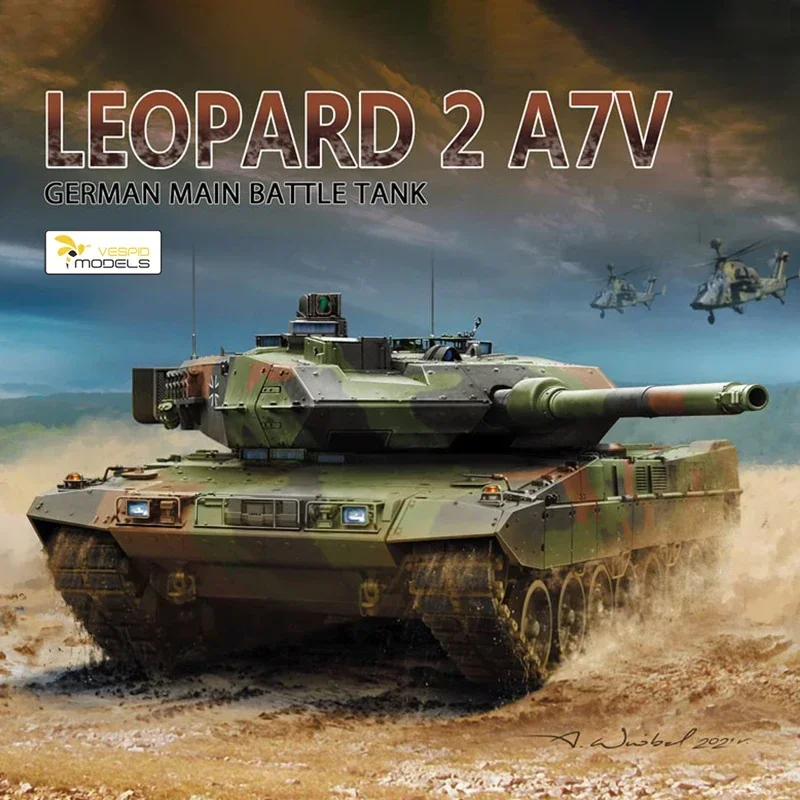 Vespid modelPlastic Assembly Scale Model Kit   VS720016 Main Battle Tank German Leopard 27VA 1/72 comes with metal barrel. Model