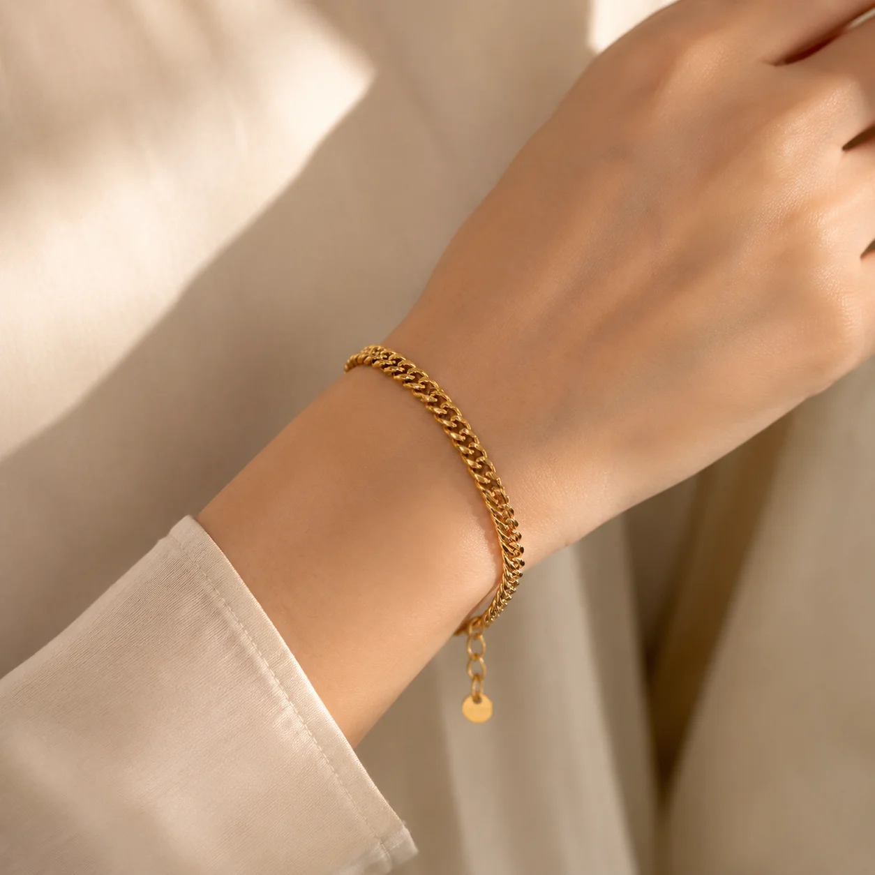 Dual Link Combo Stainless Steel Matching Bracelet Simple Luxury Minimal Layering Wrist Chain Chic Understated Accessory