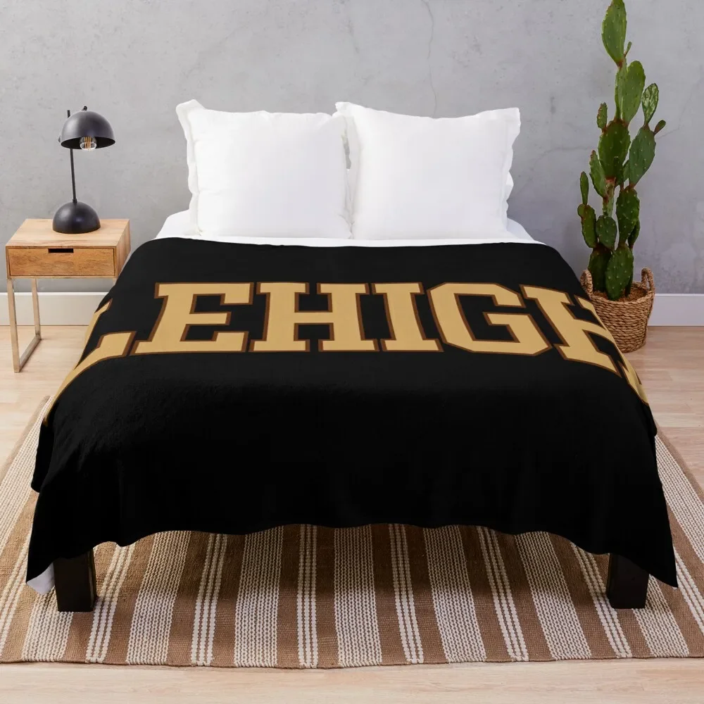 lehigh - college font curved Throw Blanket Thermal Summer Beddings Custom warm winter Blankets