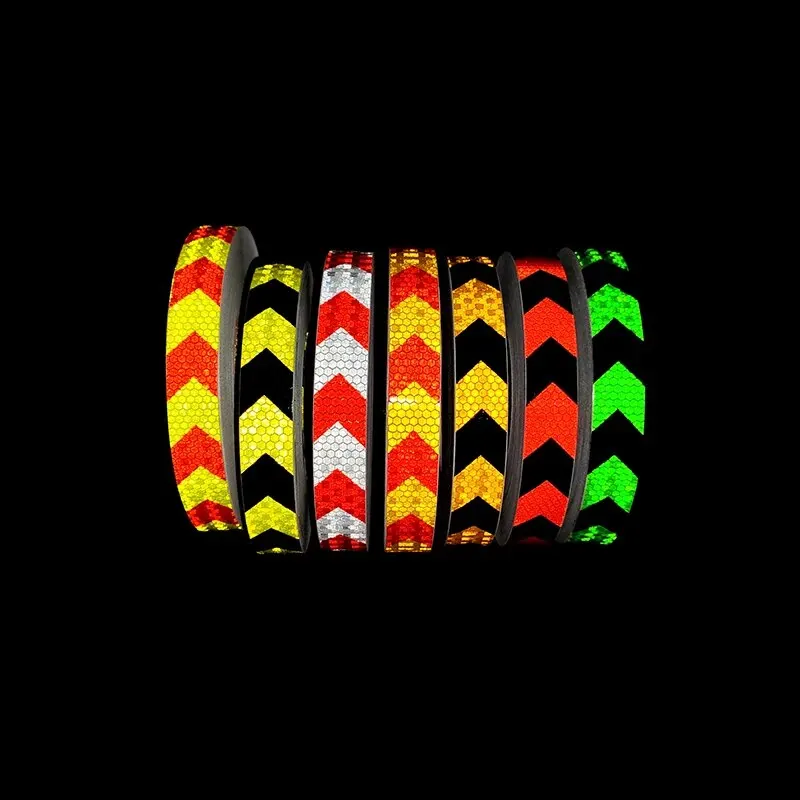 VOOFENG 2.5cm*3m Arrow Reflective Tape Car Sticker Multi-Color Traffic Safety Warning Tape Reflector for Bike Motorcyle Truck